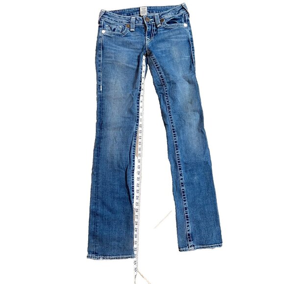 True Religion Women's Size 29W x 33L Johnny Big T Jeans Made In USA Y2K - Picture 2 of 12